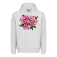 Dove Grey Wild Prairie Rose Illustrations Premium Hoodie - LillyAllenDesigns
