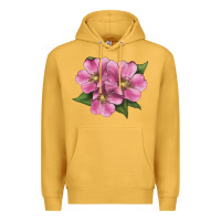Mustard Wild Prairie Rose Illustrations Premium Hoodie - LillyAllenDesigns