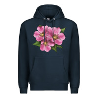 Navy Wild Prairie Rose Illustrations Premium Hoodie - LillyAllenDesigns