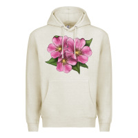 Oatmeal Heather Wild Prairie Rose Illustrations Premium Hoodie - LillyAllenDesigns