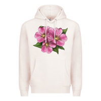 Pale Pink Wild Prairie Rose Illustrations Premium Hoodie - LillyAllenDesigns