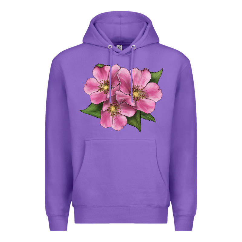 Wild Prairie Rose Illustrations Premium Hoodie by LillyAllenDesigns | Teevron