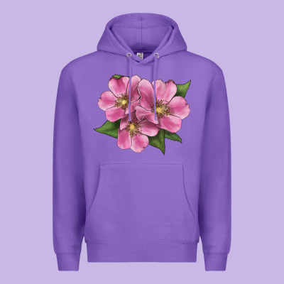 Wild Prairie Rose Illustrations Premium Hoodie Designed By Lillyallendesigns