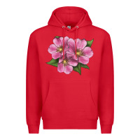 Red Wild Prairie Rose Illustrations Premium Hoodie - LillyAllenDesigns