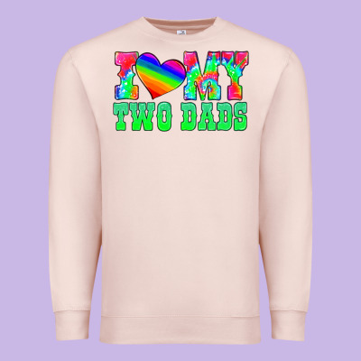 I Love My Two Dads Premium Sweatshirt Designed By Hra Design Shop