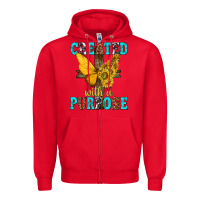 Red created with a purpose Zipper Hoodie - texasbilliewilder
