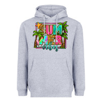 Heather Grey summer vibes Heavyweight Hoodie - Zillion Design Studio