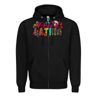 Black proud latina Zipper Hoodie - Zillion Design Studio