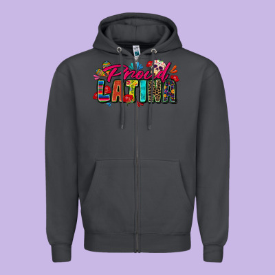 Proud Latina Zipper Hoodie Designed By Zillion Design Studio