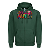 Sports Green proud latina Zipper Hoodie - Zillion Design Studio