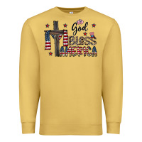 Antique Gold god bless america Premium Sweatshirt - CowhideDigitalArt
