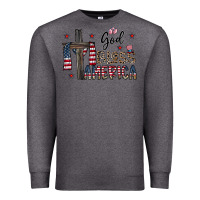 Charcoal Heather god bless america Premium Sweatshirt - CowhideDigitalArt