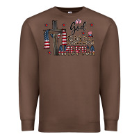 Chestnut god bless america Premium Sweatshirt - CowhideDigitalArt