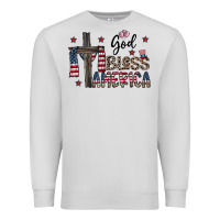 Dove Grey god bless america Premium Sweatshirt - CowhideDigitalArt
