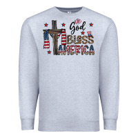 Heather Grey god bless america Premium Sweatshirt - CowhideDigitalArt