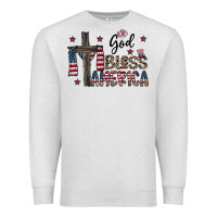 Oatmeal Heather god bless america Premium Sweatshirt - CowhideDigitalArt