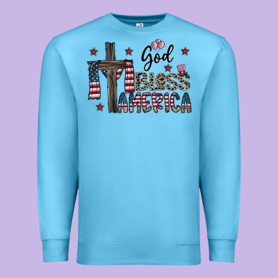 God Bless America Premium Sweatshirt Designed By Cowhidedigitalart