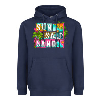 Navy sun salt sand summer Heavyweight Hoodie - Zillion Design Studio