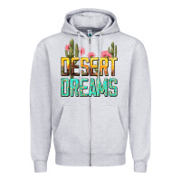 Heather Grey desert dreams tbw Zipper Hoodie - texasbilliewilder