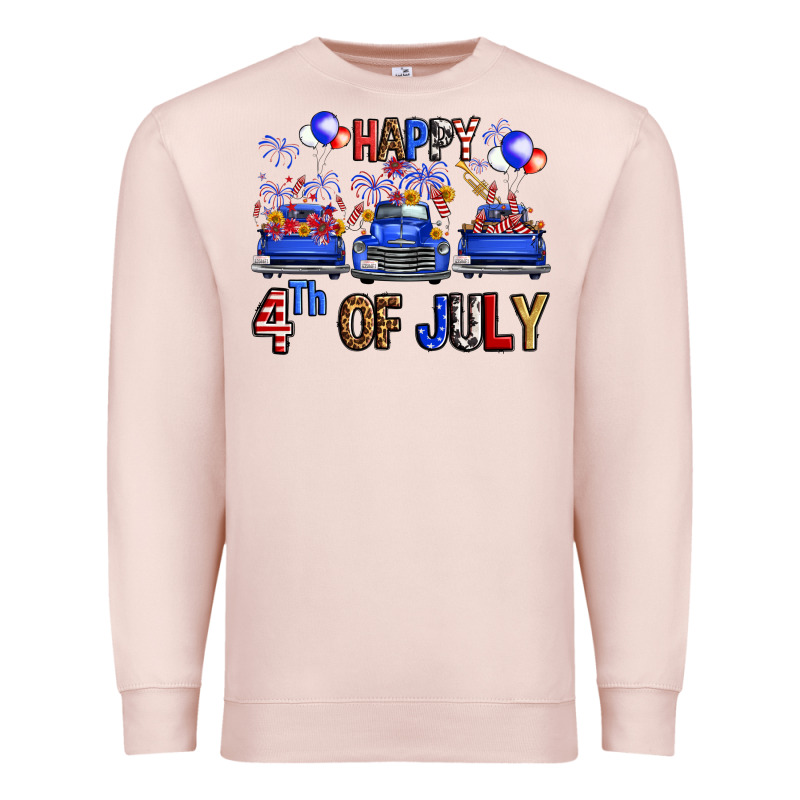Western Hello Fourth Of July Trucks Premium Sweatshirt by FaDigitalArtStudio | Teevron