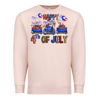 Pale Pink western hello fourth of july trucks Premium Sweatshirt - FaDigitalArtStudio