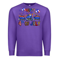 Purple western hello fourth of july trucks Premium Sweatshirt - FaDigitalArtStudio