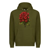 Army Green Oklahoma Rose Illustrations Premium Hoodie - LillyAllenDesigns