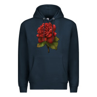 Navy Oklahoma Rose Illustrations Premium Hoodie - LillyAllenDesigns