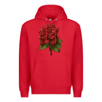 Red Oklahoma Rose Illustrations Premium Hoodie - LillyAllenDesigns