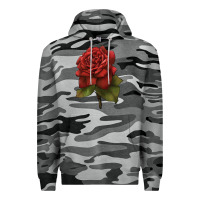 Slate Camo Oklahoma Rose Illustrations Premium Hoodie - LillyAllenDesigns