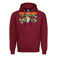 Burgundy dont worry ive had both my shots Zipper Hoodie - texasbilliewilder