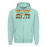 Seafoam dont worry ive had both my shots Zipper Hoodie - texasbilliewilder