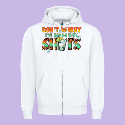 Dont Worry Ive Had Both My Shots Zipper Hoodie Designed By Texasbilliewilder