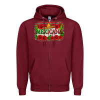 Burgundy mexicana Zipper Hoodie - Zillion Design Studio