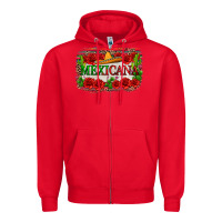 Red mexicana Zipper Hoodie - Zillion Design Studio