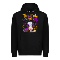 Black too cute to trick halloween baby calf Premium Hoodie - Jasminsmagicworld