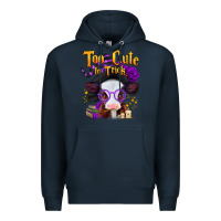 Navy too cute to trick halloween baby calf Premium Hoodie - Jasminsmagicworld