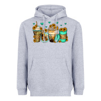 Heather Grey sunflowers coffee cups Heavyweight Hoodie - Zillion Design Studio