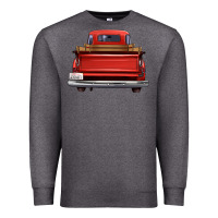 Charcoal Heather western red truck back view Premium Sweatshirt - FaDigitalArtStudio