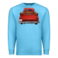 Ocean Blue western red truck back view Premium Sweatshirt - FaDigitalArtStudio