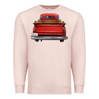 Pale Pink western red truck back view Premium Sweatshirt - FaDigitalArtStudio