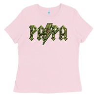 Bubblegum Pink papa  lightning camouflage Ladies Tee - BarkalooDesign