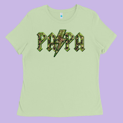 Papa  Lightning Camouflage Ladies Tee Designed By Barkaloodesign