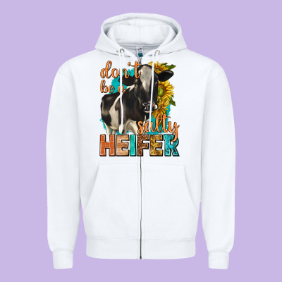 Dont Be A Salty Heifer With Sunflowers Zipper Hoodie Designed By Texasbilliewilder