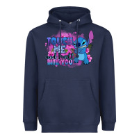 Navy touch me and i will bite you stitch Heavyweight Hoodie - Zillion Design Studio