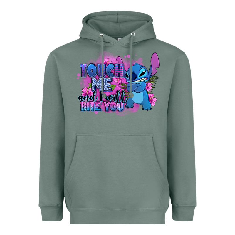 Touch Me And I Will Bite You Stitch Heavyweight Hoodie by Zillion Design Studio | Teevron