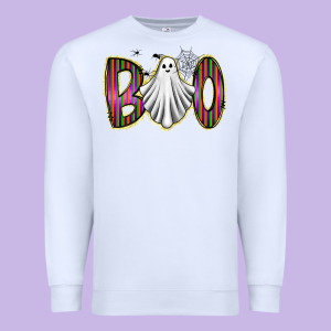 Boo Ghost Premium Sweatshirt Designed By Racoondesign