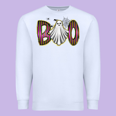 Boo Ghost Premium Sweatshirt Designed By Racoondesign