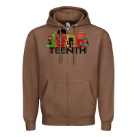 Chestnut JUNE TEENTH Zipper Hoodie - Zillion Design Studio