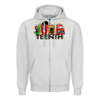 Dove Grey JUNE TEENTH Zipper Hoodie - Zillion Design Studio